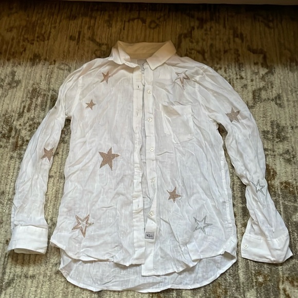 Rails button down white shirt with weaved stars (size: Xs) - Picture 1 of 4